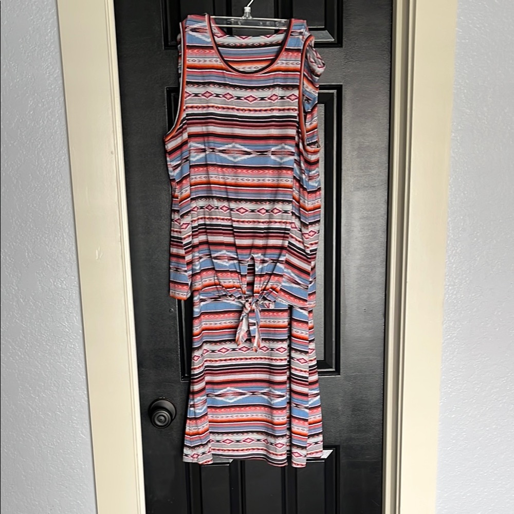 Striped Sleeveless Dress - Multicolor